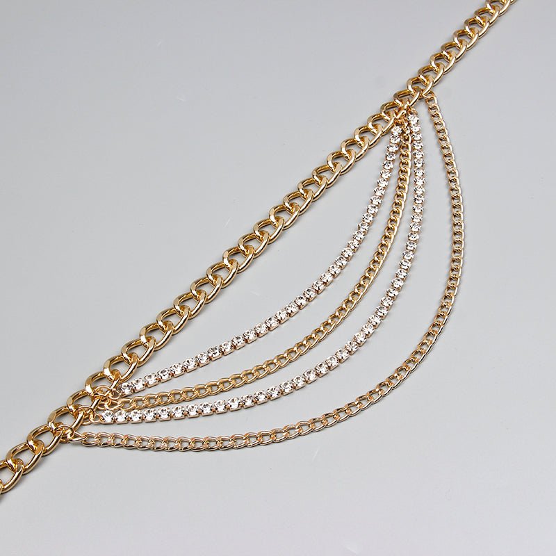 Summer Jewelry Hot Pants Chain Multilayer Chain Gold Fashion Jeans Hip Hop Punk Street Shooting Accessories Waist Chain Women - Krosscanada