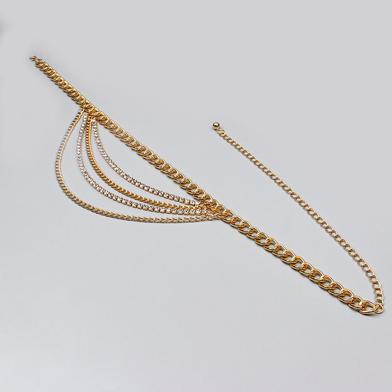 Summer Jewelry Hot Pants Chain Multilayer Chain Gold Fashion Jeans Hip Hop Punk Street Shooting Accessories Waist Chain Women - Krosscanada