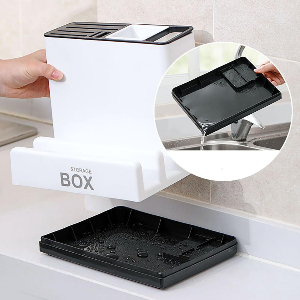 Tableware Storage Holders Kitchen Knife Plastic Storages Racks for Kitchen Convenience Cabinet - Krosscanada