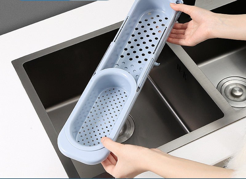 Telescopic Sink Rack Soap Sponge Holder Kitchen Sinks Organizer Adjustable Sinks Drainer Rack Storage Basket Kitchen Accessories - Krosscanada