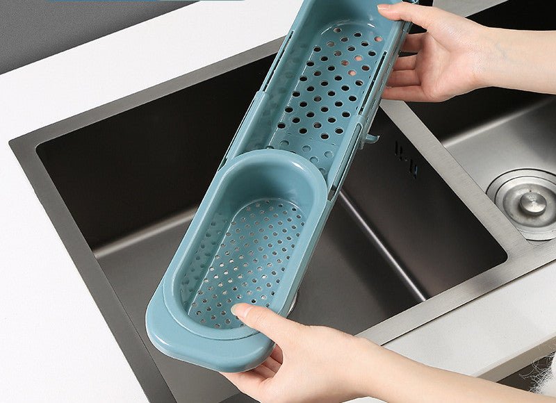 Telescopic Sink Rack Soap Sponge Holder Kitchen Sinks Organizer Adjustable Sinks Drainer Rack Storage Basket Kitchen Accessories - Krosscanada