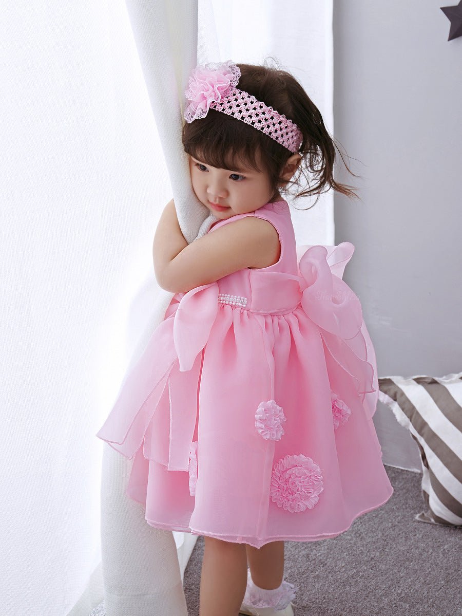 The Spring And Summer Of 2021 Years Old Female Infant Baby Child Princess Dress Girls DressPink Flower Girl Dress Skirt - Krosscanada