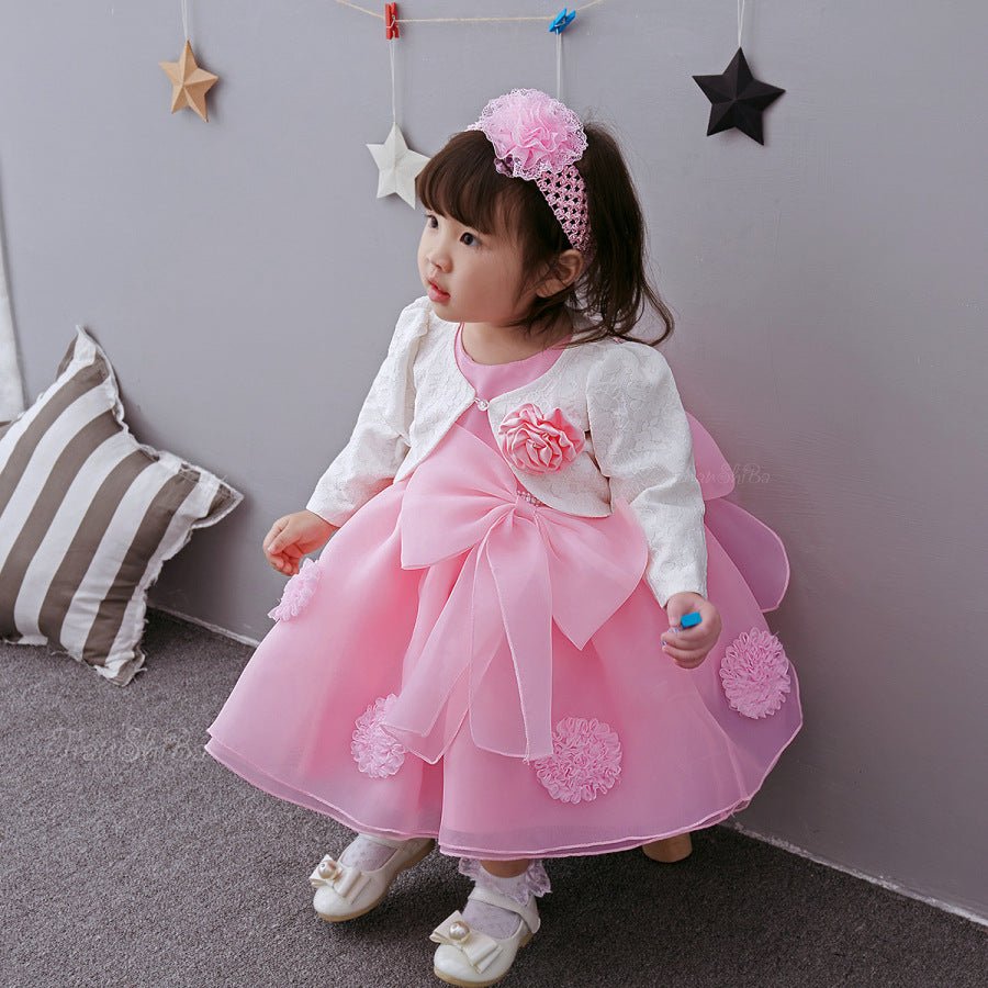 The Spring And Summer Of 2021 Years Old Female Infant Baby Child Princess Dress Girls DressPink Flower Girl Dress Skirt - Krosscanada
