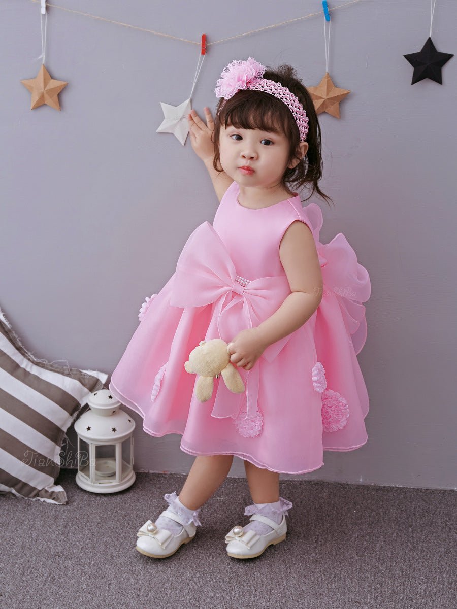 The Spring And Summer Of 2021 Years Old Female Infant Baby Child Princess Dress Girls DressPink Flower Girl Dress Skirt - Krosscanada