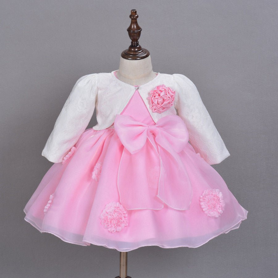 The Spring And Summer Of 2021 Years Old Female Infant Baby Child Princess Dress Girls DressPink Flower Girl Dress Skirt - Krosscanada