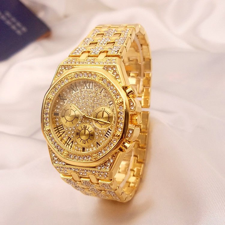 Three - eye Diamond Gypsophila Quartz Watch - Krosscanada