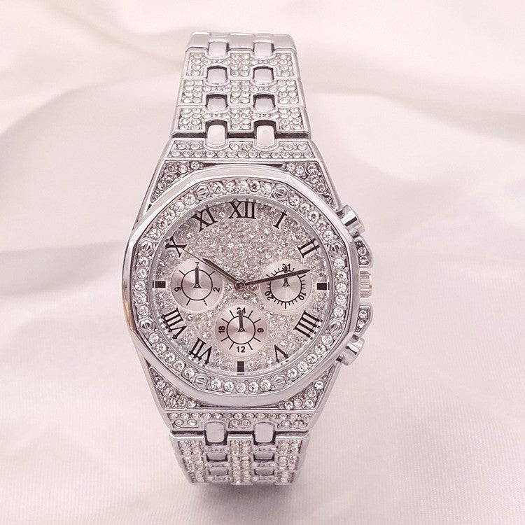 Three - eye Diamond Gypsophila Quartz Watch - Krosscanada