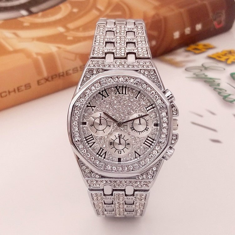 Three - eye Diamond Gypsophila Quartz Watch - Krosscanada