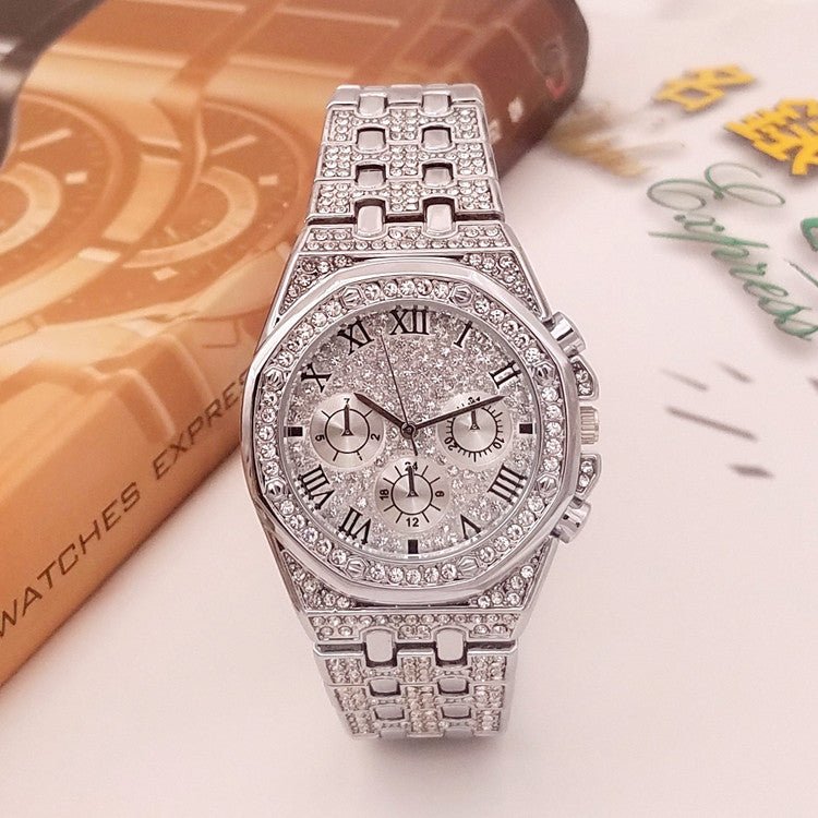 Three - eye Diamond Gypsophila Quartz Watch - Krosscanada