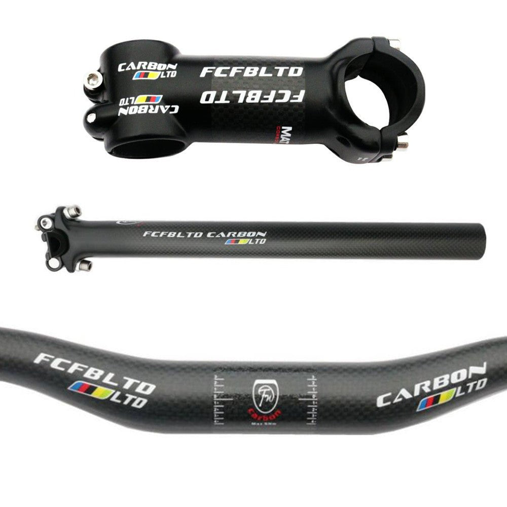 Three - piece Full Carbon Fiber Road Bike Handlebar Set - Krosscanada