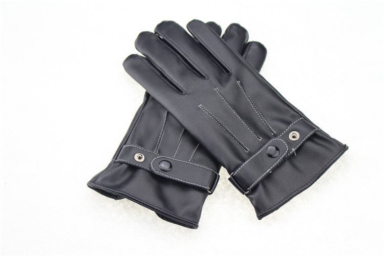 Touch screen leather gloves waterproof full finger - Krosscanada