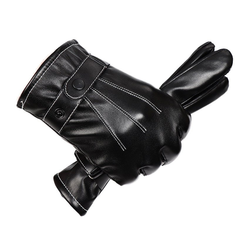 Touch screen leather gloves waterproof full finger - Krosscanada