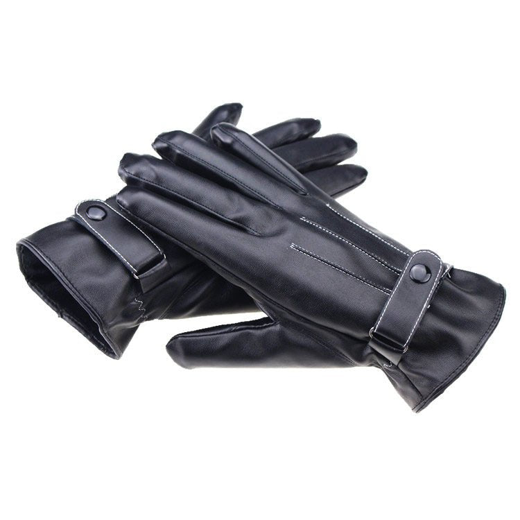 Touch screen leather gloves waterproof full finger - Krosscanada