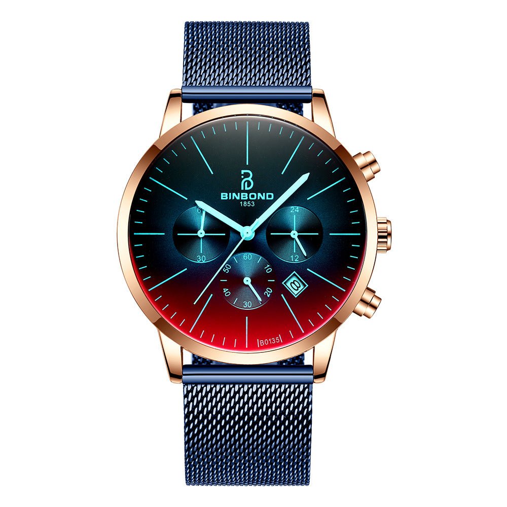 Ultra - thin Multi - Function Symphony Sports Men s Waterproof Blue Watch - Krosscanada