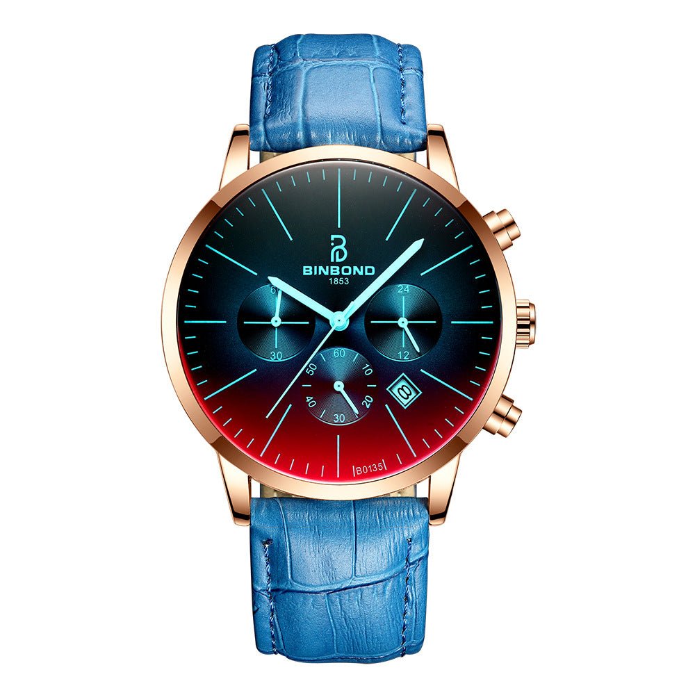 Ultra - thin Multi - Function Symphony Sports Men s Waterproof Blue Watch - Krosscanada