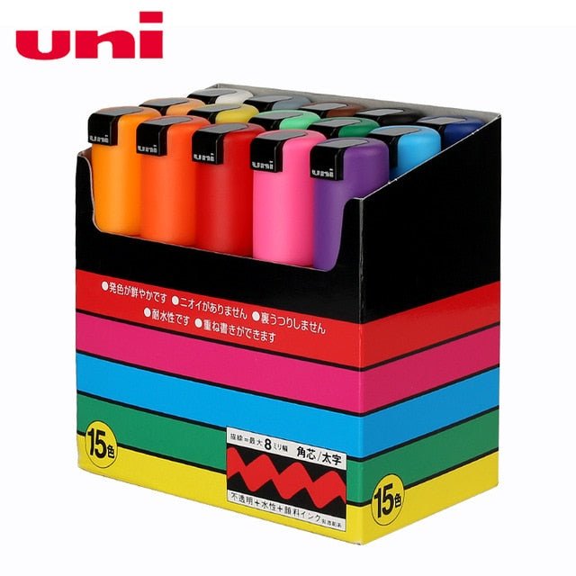 UNI POSCA Marker Pen Set POP Poster Advertising Graffiti Pen PC - 1M PC - 3M PC - 5M PC - 8K PC - 17K Round Head Oily Paint Pen - Krosscanada