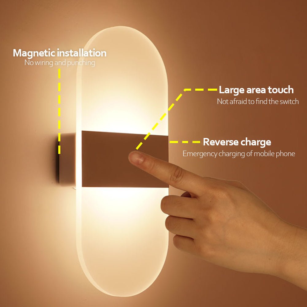 USB Rechargeable Wall Lights Home Indoor Motion Sensor Lighting Bedroom Bedside Lamp Corridor Stairway Decor Lights Wall Lamp - Krosscanada