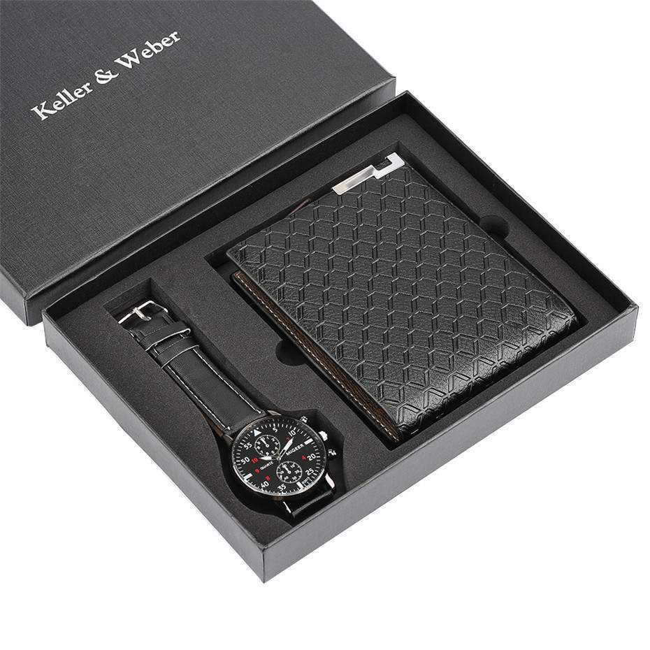Watch Men's Wallet Fashion Birthday Gift Men's Quartz Watch Wallet - Krosscanada