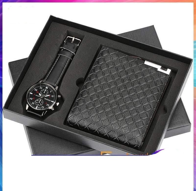 Watch Men's Wallet Fashion Birthday Gift Men's Quartz Watch Wallet - Krosscanada