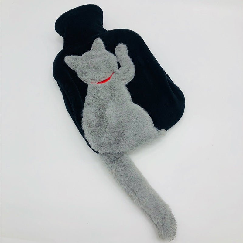Water - filled PVC Imitation Rabbit Plush Cute Cat Hot Water Bottle - Krosscanada