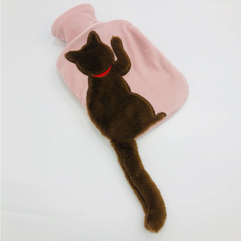 Water - filled PVC Imitation Rabbit Plush Cute Cat Hot Water Bottle - Krosscanada