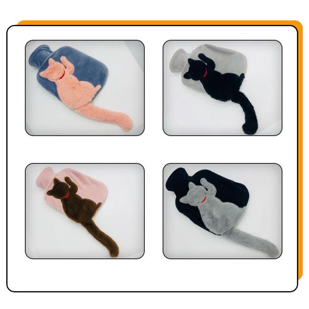 Water - filled PVC Imitation Rabbit Plush Cute Cat Hot Water Bottle - Krosscanada