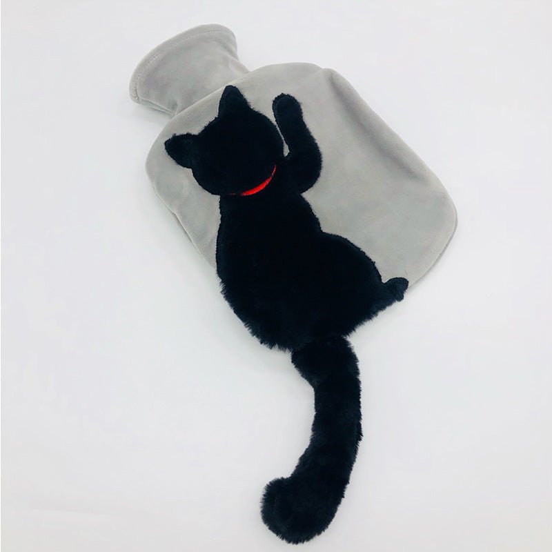 Water - filled PVC Imitation Rabbit Plush Cute Cat Hot Water Bottle - Krosscanada