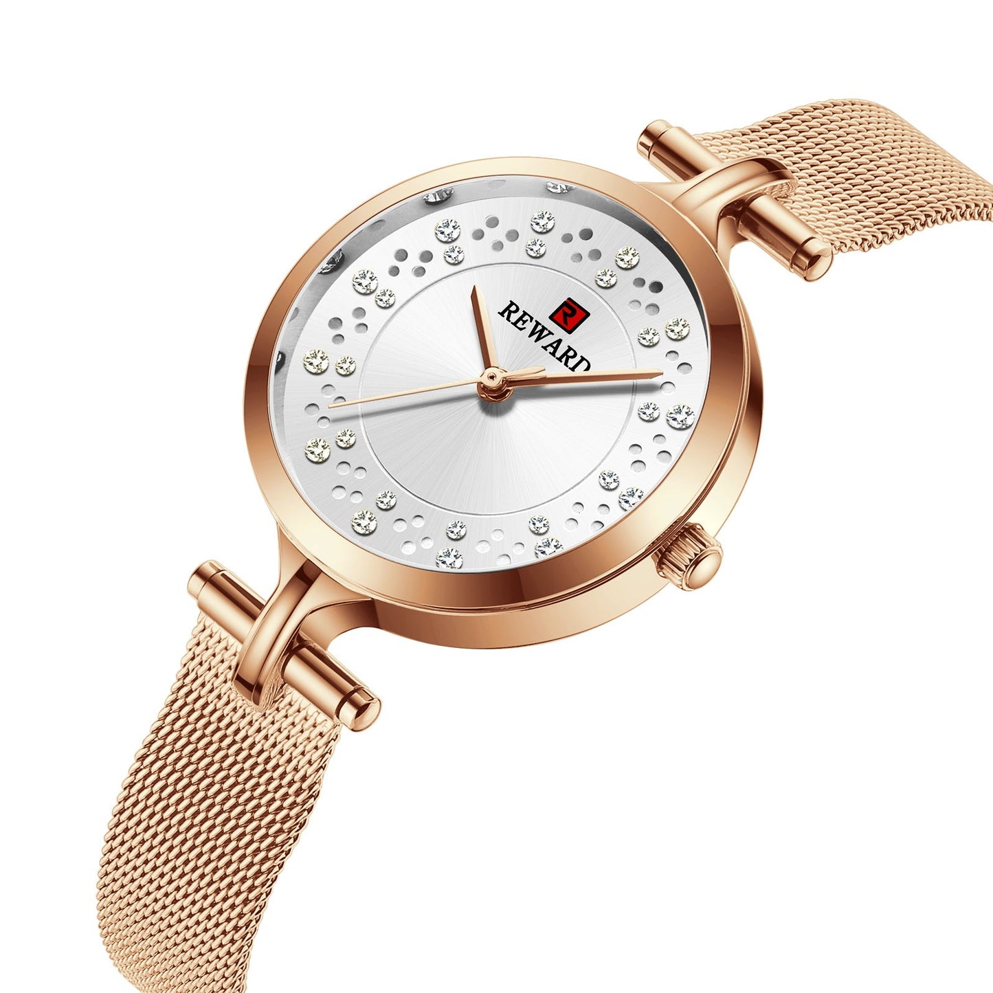 Waterproof Diamond Luxury Watch Mesh Band Quartz Gift Ladies Watch - Krosscanada