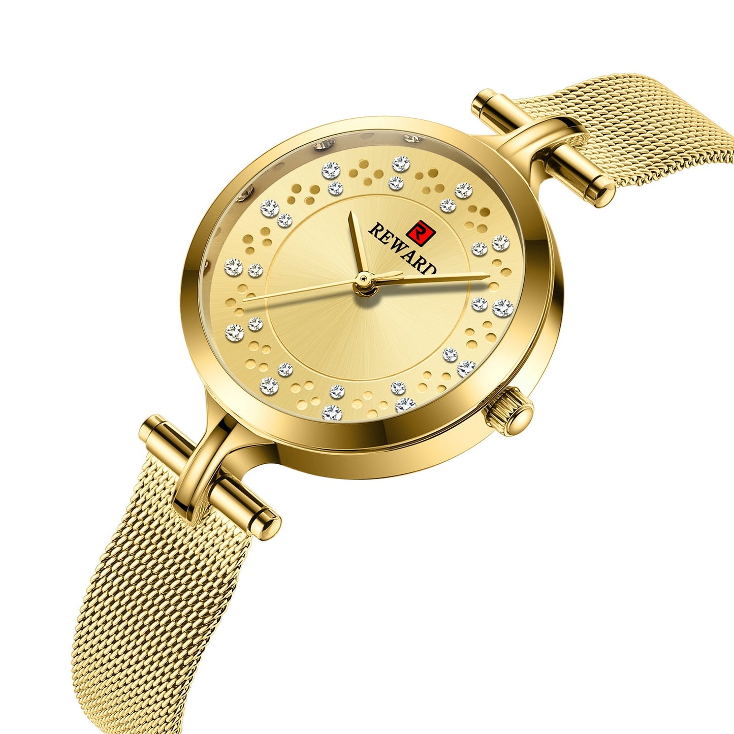 Waterproof Diamond Luxury Watch Mesh Band Quartz Gift Ladies Watch - Krosscanada