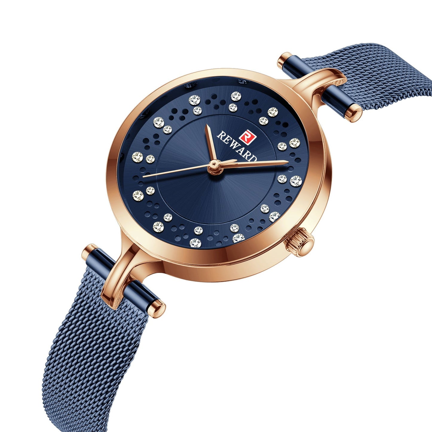 Waterproof Diamond Luxury Watch Mesh Band Quartz Gift Ladies Watch - Krosscanada