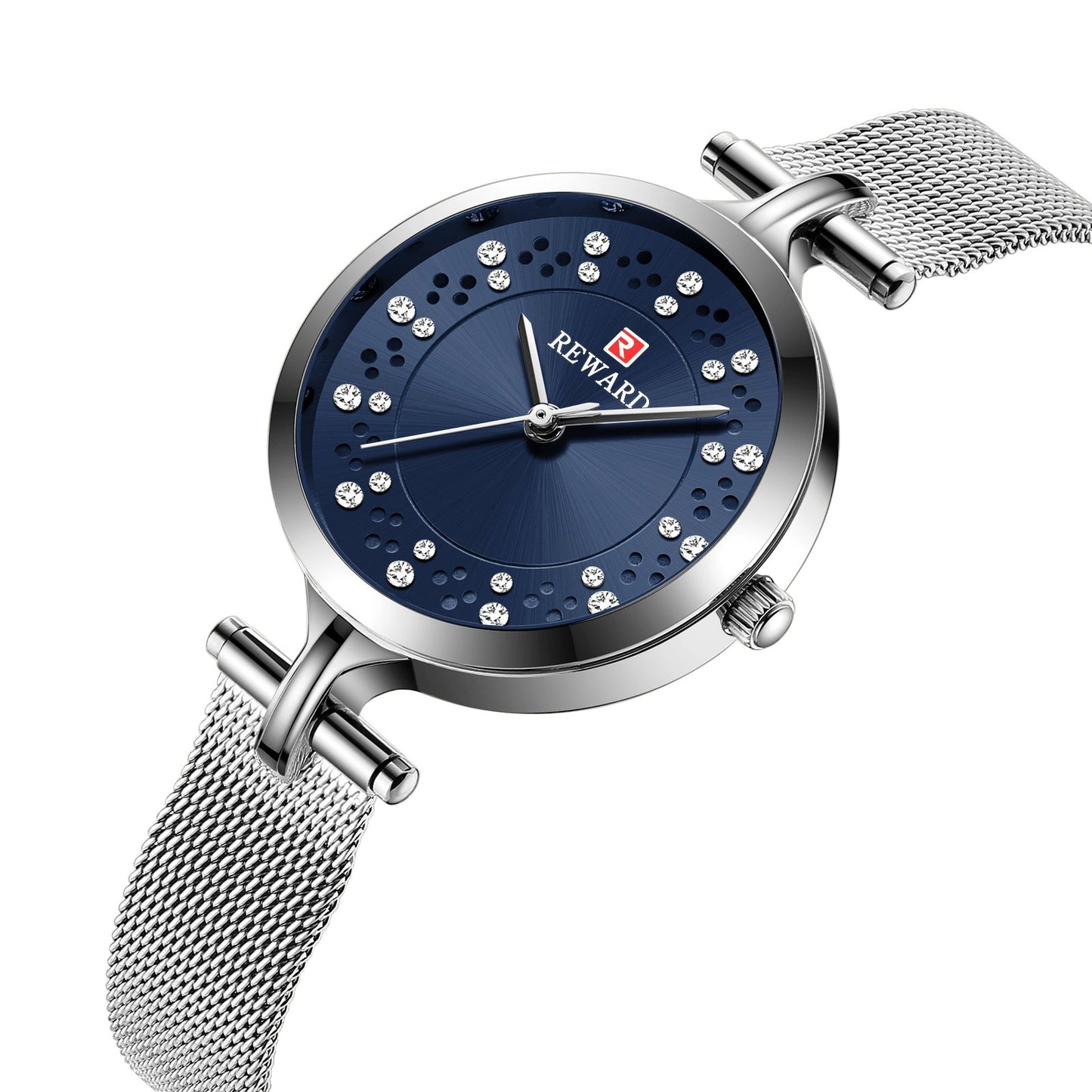 Waterproof Diamond Luxury Watch Mesh Band Quartz Gift Ladies Watch - Krosscanada