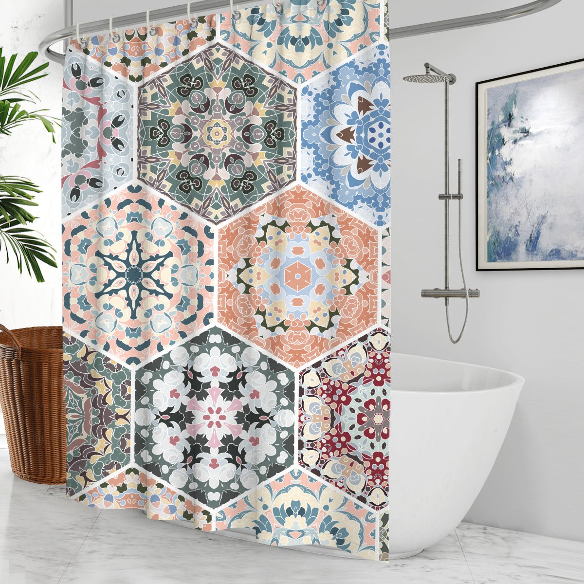 Waterproof Shower Curtain Cross - border Amazon Polyester Toilet Shower Curtain - Krosscanada