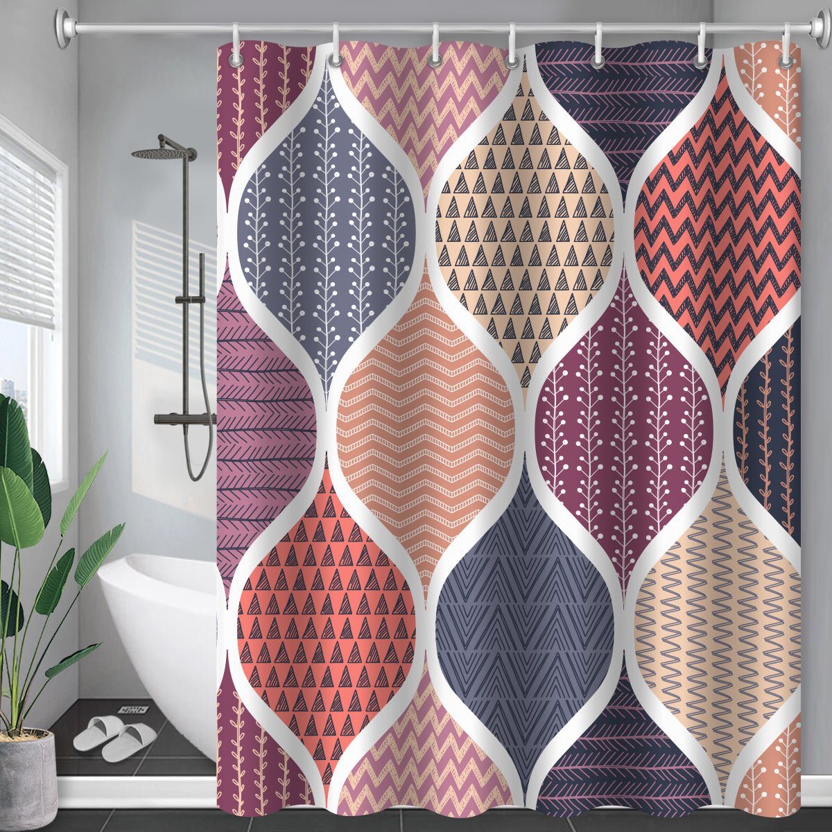 Waterproof Shower Curtain Cross - border Amazon Polyester Toilet Shower Curtain - Krosscanada
