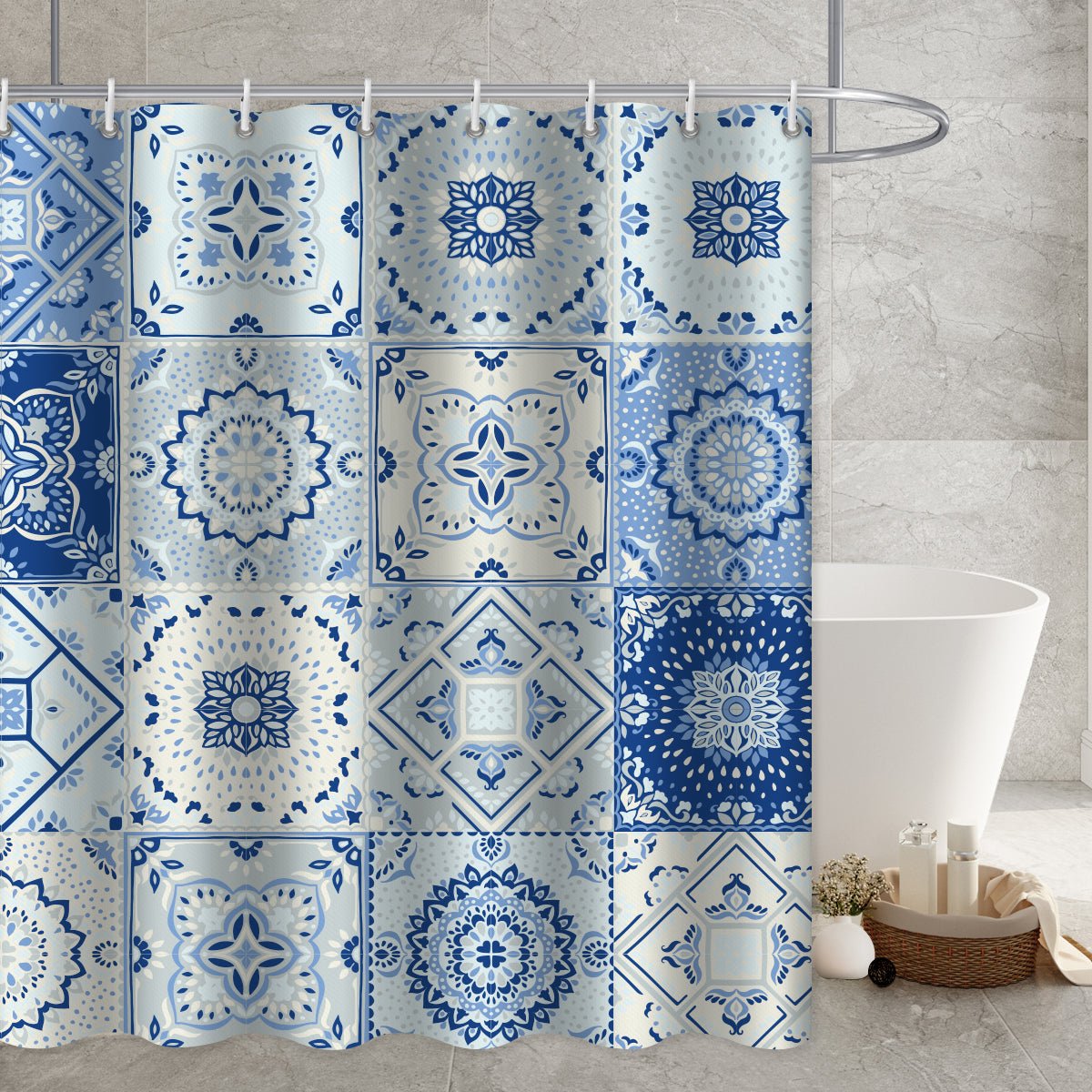 Waterproof Shower Curtain Cross - border Amazon Polyester Toilet Shower Curtain - Krosscanada