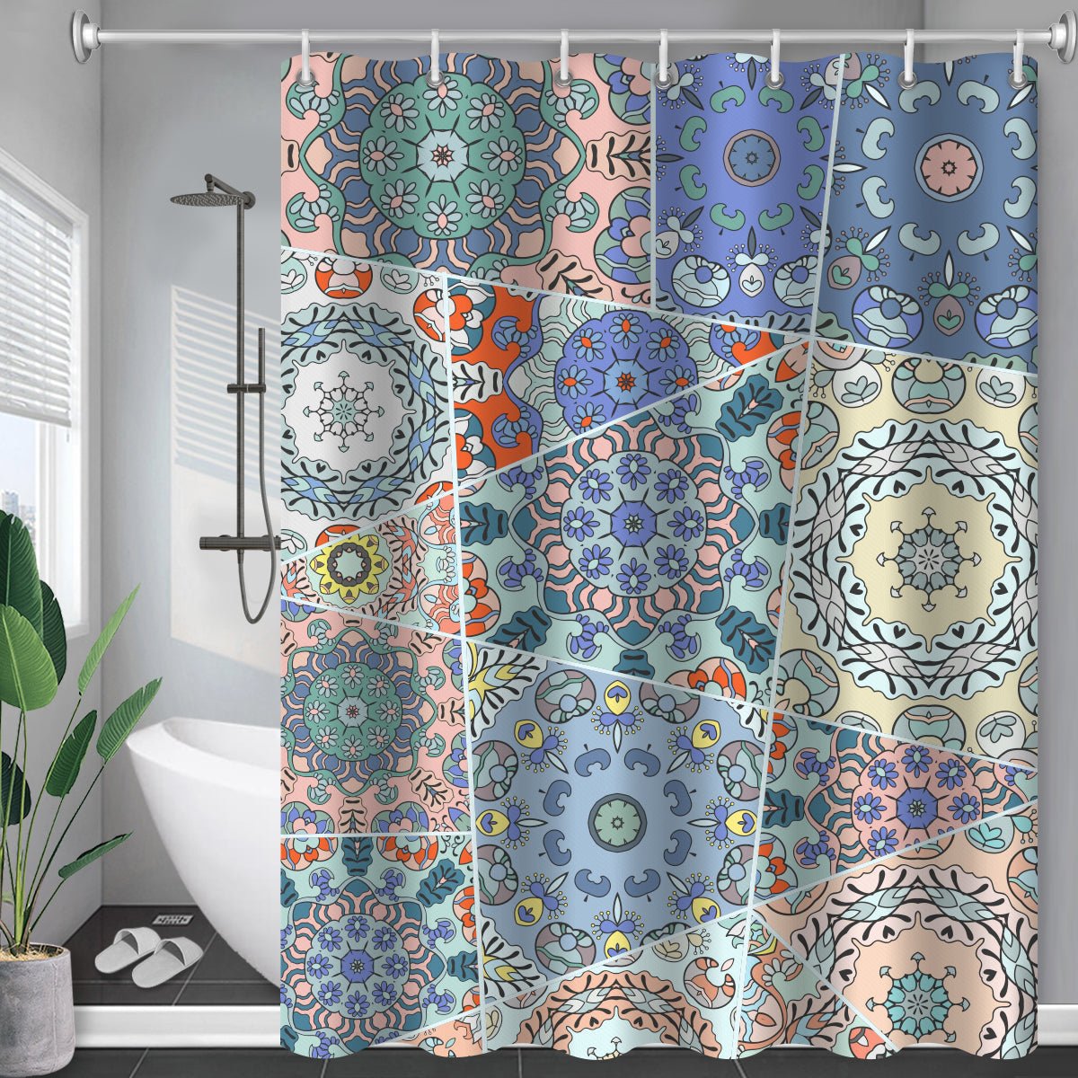 Waterproof Shower Curtain Cross - border Amazon Polyester Toilet Shower Curtain - Krosscanada