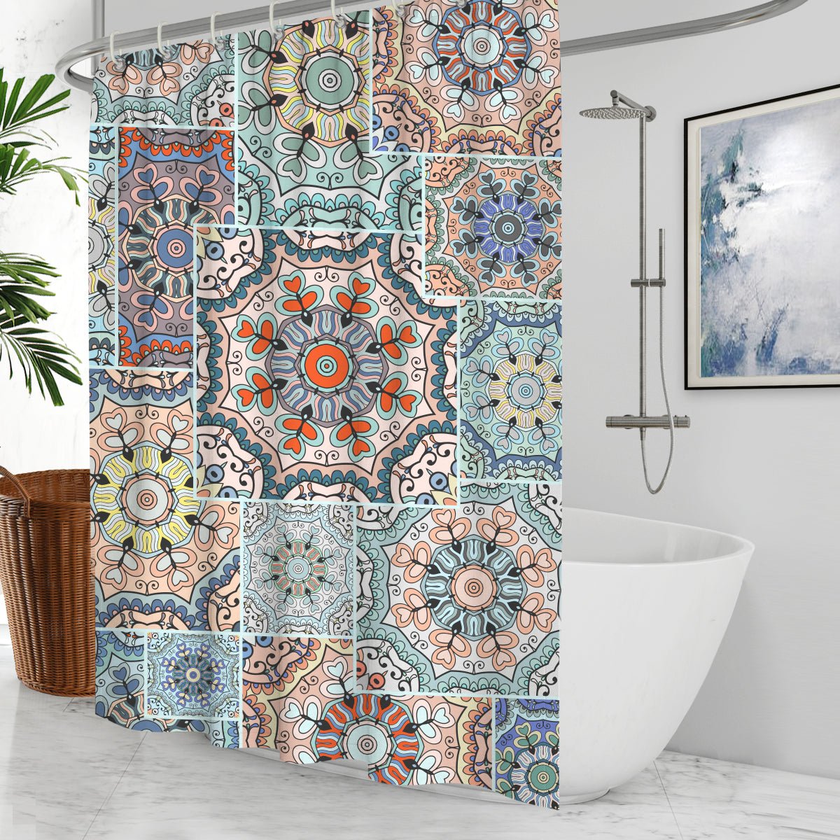 Waterproof Shower Curtain Cross - border Amazon Polyester Toilet Shower Curtain - Krosscanada
