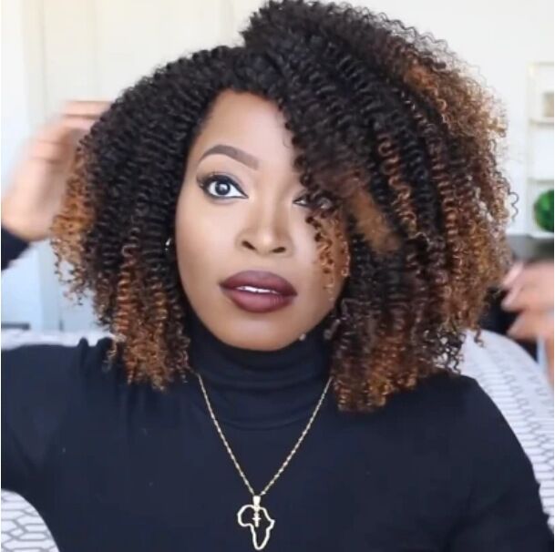 Wig short curly hair explosion head small curly wig wig - Krosscanada