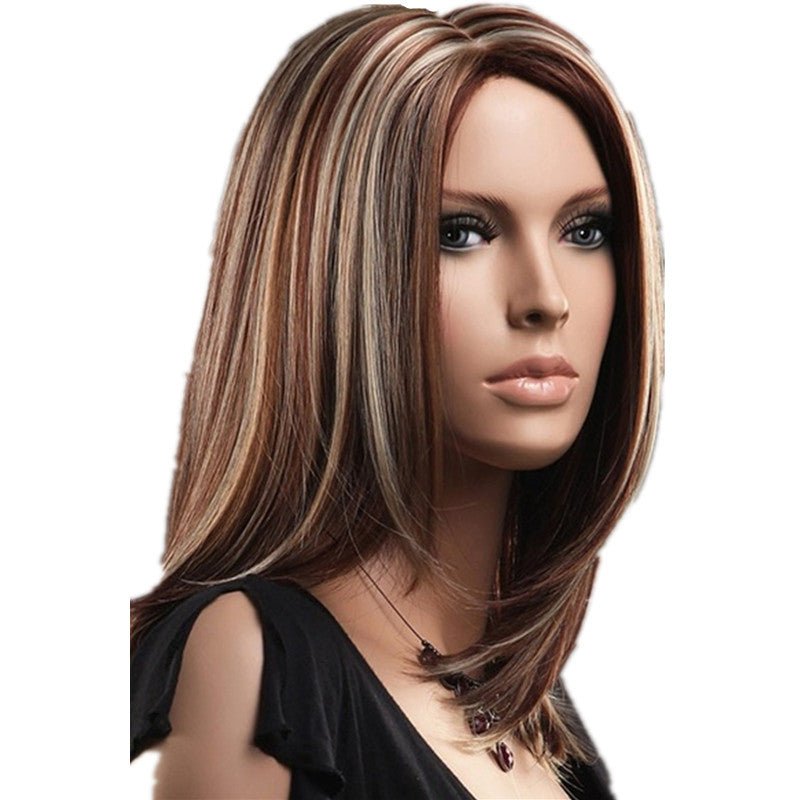 Wigs Are Divided Into Medium And Long Hair, Linen Brown Highlights And Mixed Colors - Krosscanada