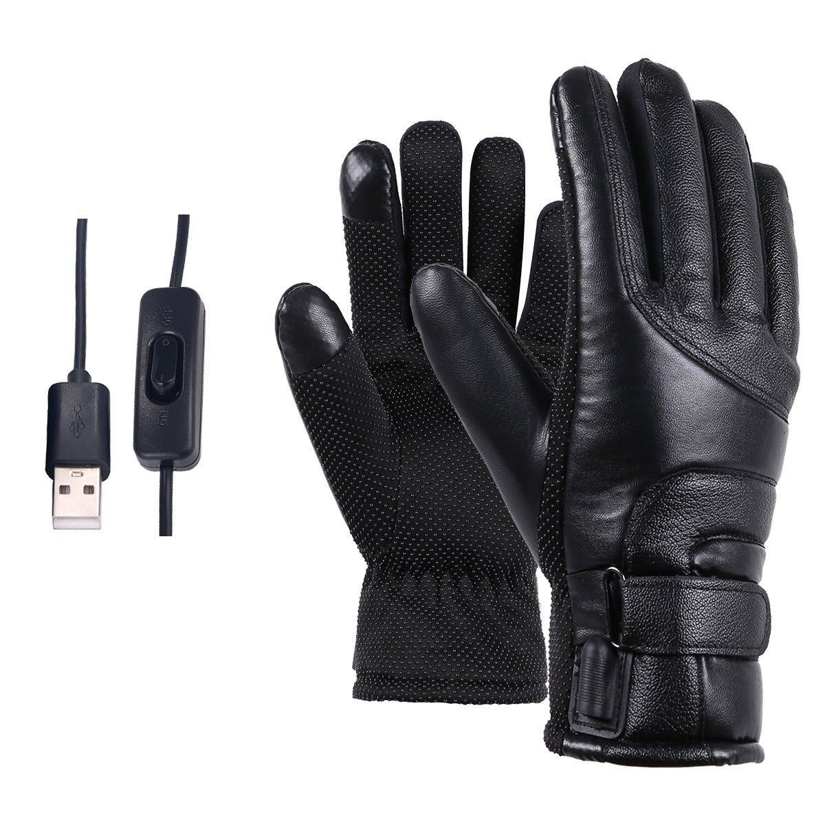 Winter Electric Heated Gloves Windproof Cycling Warm Heating Touch Screen Skiing Gloves - Krosscanada