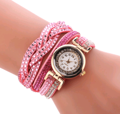 Women's Bracelet Watch, Simple Student Fashion Diamond Inch Circle Watch - Krosscanada