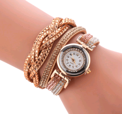 Women's Bracelet Watch, Simple Student Fashion Diamond Inch Circle Watch - Krosscanada