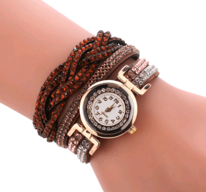 Women's Bracelet Watch, Simple Student Fashion Diamond Inch Circle Watch - Krosscanada