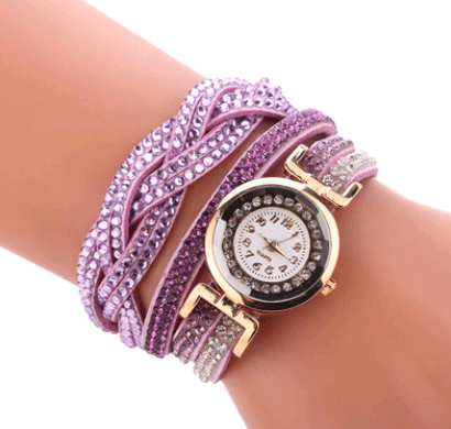 Women's Bracelet Watch, Simple Student Fashion Diamond Inch Circle Watch - Krosscanada