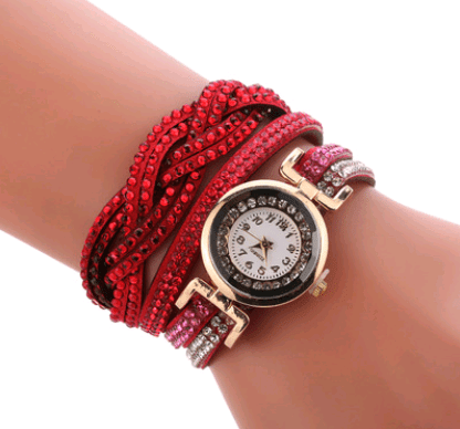 Women's Bracelet Watch, Simple Student Fashion Diamond Inch Circle Watch - Krosscanada