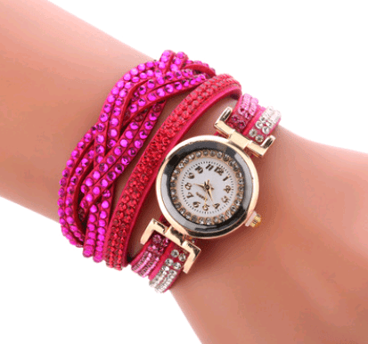Women's Bracelet Watch, Simple Student Fashion Diamond Inch Circle Watch - Krosscanada