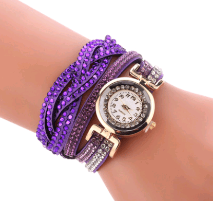 Women's Bracelet Watch, Simple Student Fashion Diamond Inch Circle Watch - Krosscanada