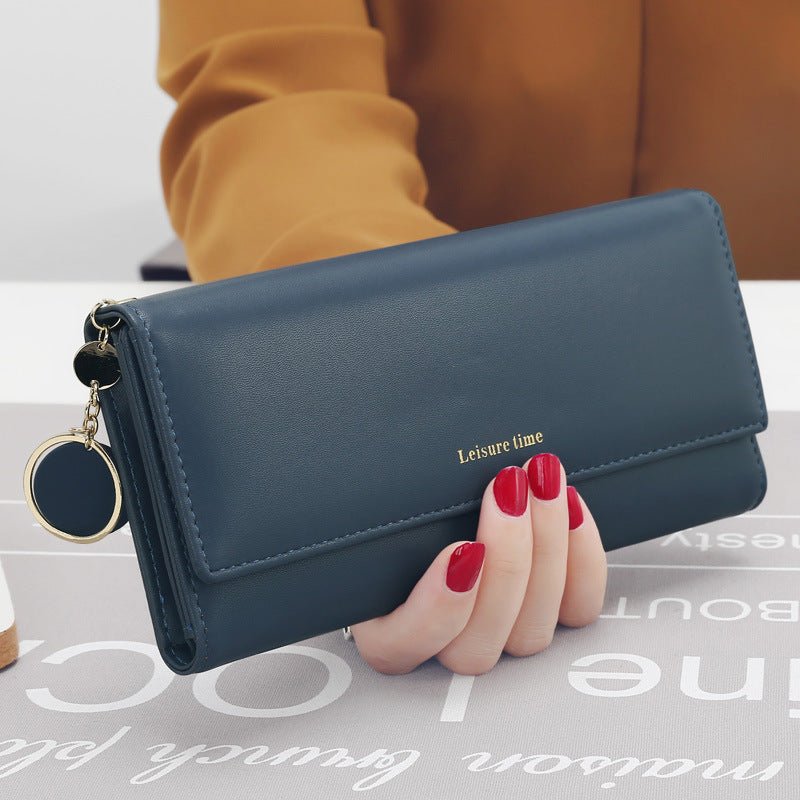Women's hand holding wallet female long section 2021 new Japanese and Korean personality pendant multi - function student wallet - Krosscanada