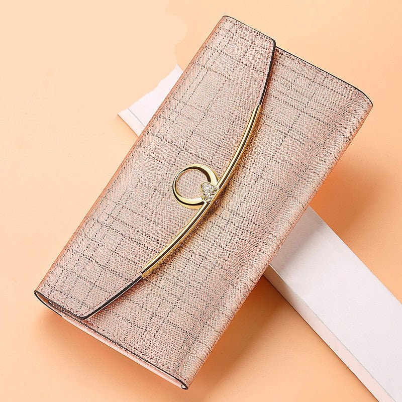 Women's Wallet Leather Tri - Fold Wallet Long Wallet Large Capacity Clutch - Krosscanada