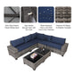 7 - Piece Outdoor Patio Furniture Sets, All - Weather Wicker Rattan Sectional Sofa, Modern Two Glass Coffee Table And Washable Seat Cushion - Krosscanada