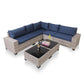 7 - Piece Outdoor Patio Furniture Sets, All - Weather Wicker Rattan Sectional Sofa, Modern Two Glass Coffee Table And Washable Seat Cushion - Krosscanada